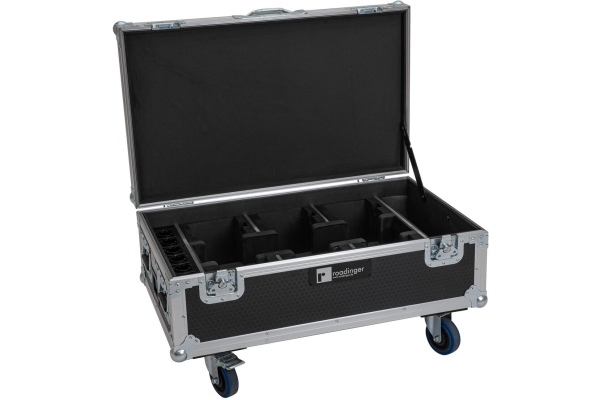 Roadinger Flightcase 6x AKKU UP-4 QCL Spot QuickDMX MK2 with charging function and wheels