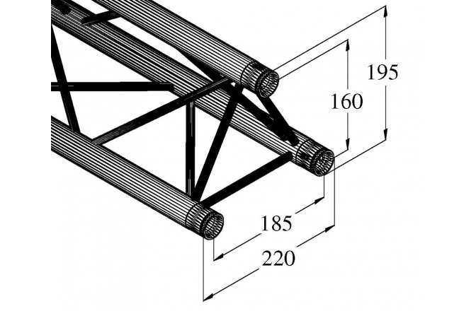 Traversă/truss de aluminiu tri-tubular Alutruss Decolock DQ3-2500