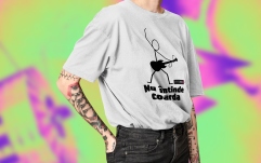 Tricou bumbac Soundcreation Nu întinde coarda Alb 4A L