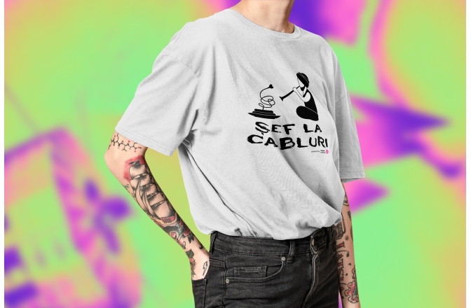 Tricou bumbac Soundcreation Șef la cabluri Alb 5A XL