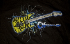 Tricou Chauvet Charvel Satchel Yellow Bengal Guitar Graphic Black S