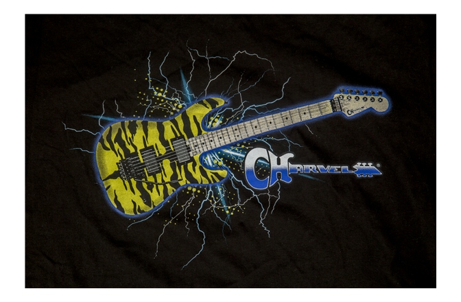 Tricou Chauvet Charvel Satchel Yellow Bengal Guitar Graphic Black XL