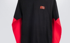 Tricou cu mănecă lungă Meinl Black  longsleeve with red sleeves and logo on left chest and back