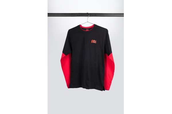 Black  longsleeve with red sleeves and logo on left chest and back