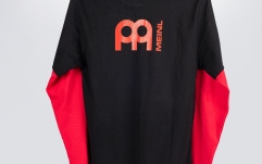 Tricou cu mănecă lungă Meinl Black  longsleeve with red sleeves and logo on left chest and back