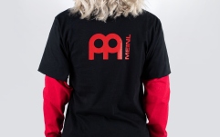 Tricou cu mănecă lungă Meinl Black  longsleeve with red sleeves and logo on left chest and back