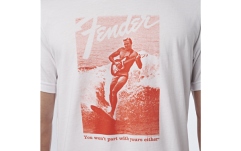 Tricou Fender Jaguar Surf T-Shirt White and Red S