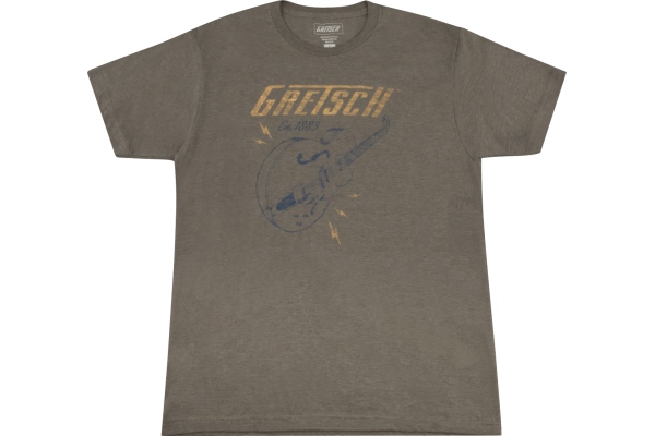 Gretsch Lightning Bolt T-Shirt Military Heather Green L
