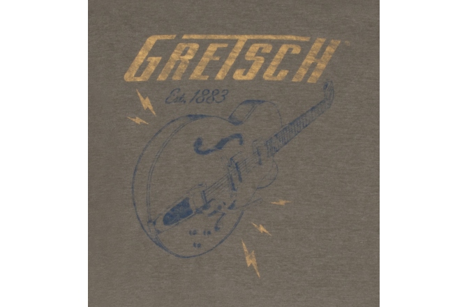 Tricou Gretsch Guitars Lightning Bolt T-Shirt Military Heather Green S