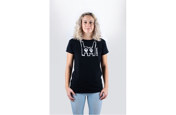 Tricou Meinl Black T-Shirt With Imprinted White Metal-Fork Logo On Chest - Girlie M
