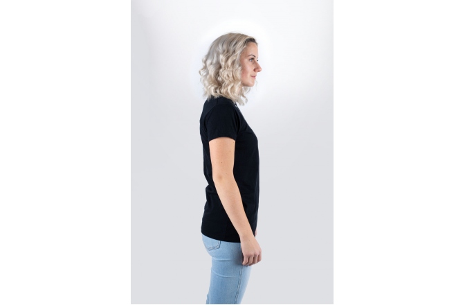 Tricou Meinl Black T-Shirt With Imprinted White Metal-Fork Logo On Chest - Girlie M