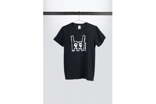 Black T-Shirt With Imprinted White Metal-Fork Logo On Chest S