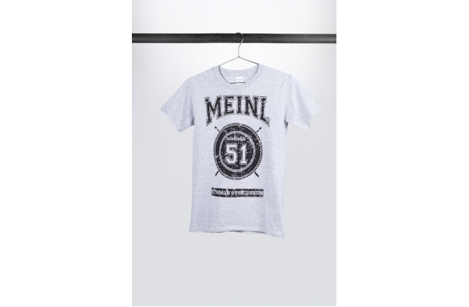 Tricou Meinl Gray Meinl T-shirt with imprinted black college logo on chest 