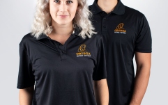 Tricou Ortega Golf Polo Shirt, Black, embroidered