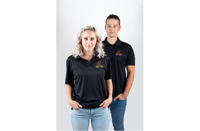 Tricou Ortega Golf Polo Shirt, Black, embroidered