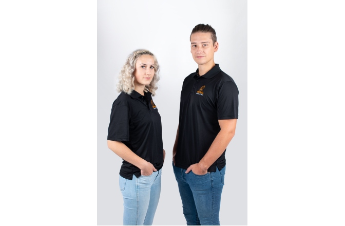 Tricou Ortega Golf Polo Shirt, Black, embroidered