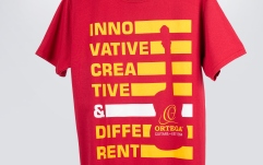 Tricou Ortega T-Shirt "Bars" - Burgundy Red