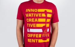 Tricou Ortega T-Shirt "Bars" - Burgundy Red