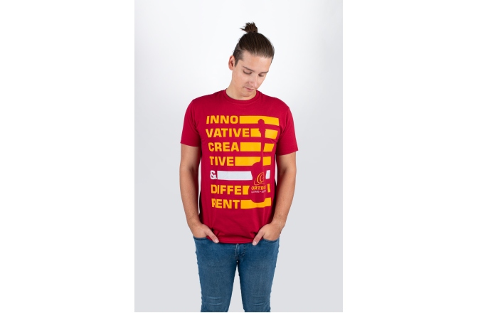 Tricou Ortega T-Shirt "Bars" - Burgundy Red