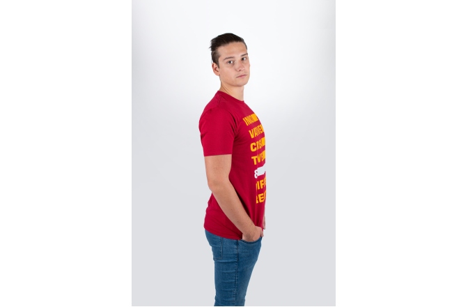 Tricou Ortega T-Shirt "Bars" - Burgundy Red