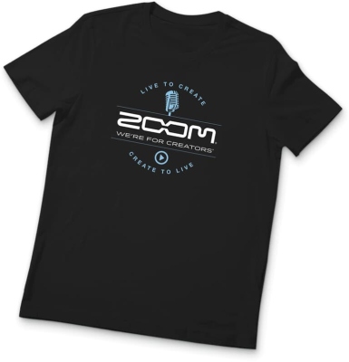 Zoom T-Shirt Live to Create Black Size L