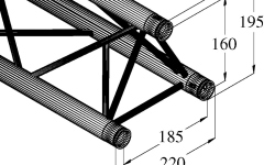 Truss deco Alutruss DECOLOCK DQ3-S1500 3-Way Cross Beam bk