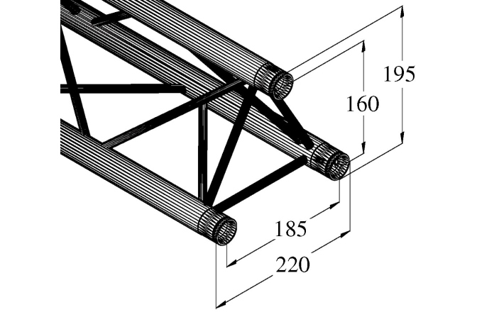 Truss deco Alutruss DECOLOCK DQ3-S1500 3-Way Cross Beam bk