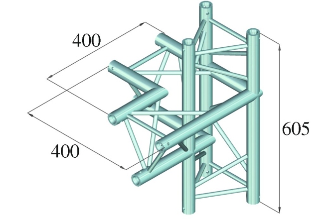 Truss deco Alutruss DECOLOCK DQ3-SPAC44 4-Way Corner left bk