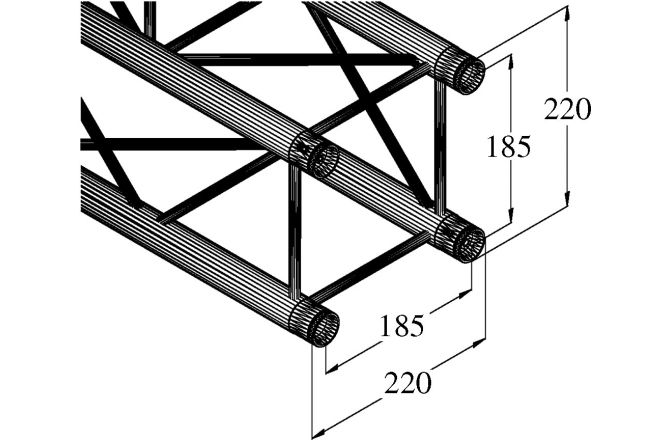 Truss deco Alutruss DECOLOCK DQ4-S4000 4-Way Cross Beam bk