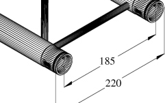 truss în 2 puncte Alutruss DECOLOCK DQ2-4000 2-way Cross Beam