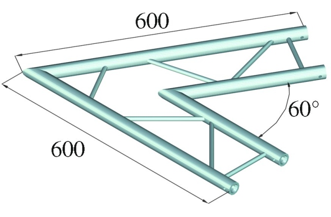 Truss în 2 puncte Alutruss DECOLOCK DQ2-PAC20H 2-way Corner 60° bk
