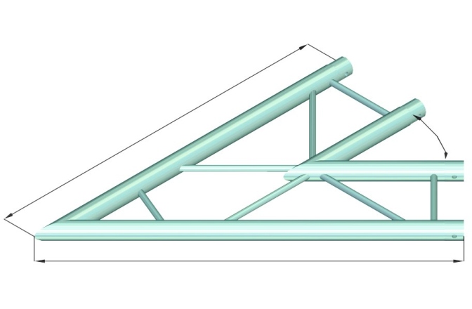 Truss în 2 puncte Alutruss DECOLOCK DQ2-SPAC19H 2-way Corner 45° bk