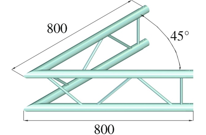 Truss în 2 puncte Alutruss DECOLOCK DQ2-SPAC19V 2-way Corner 45° bk