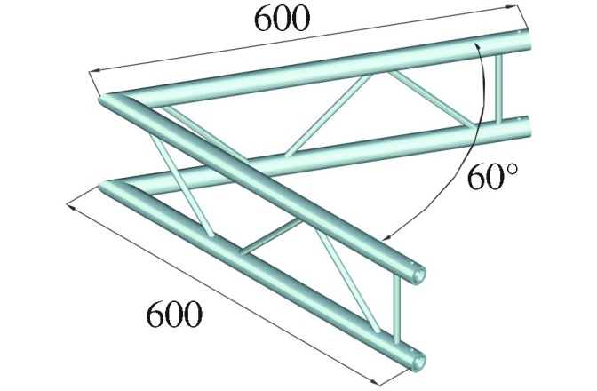 Truss în 2 puncte Alutruss DECOLOCK DQ2-SPAC20V 2-way Corner 60° bk
