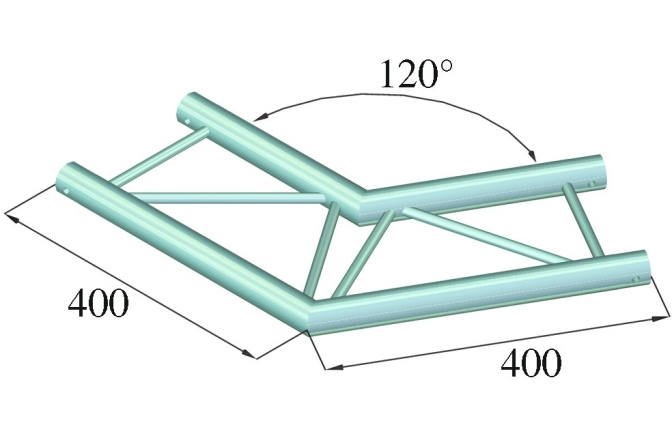 Truss în 2 puncte Alutruss DECOLOCK DQ2-SPAC22H 2-way Corner 120°bk