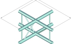 Truss în 2 puncte Alutruss DECOLOCK DQ2-SPAC41V 4-way Cross Piece bk
