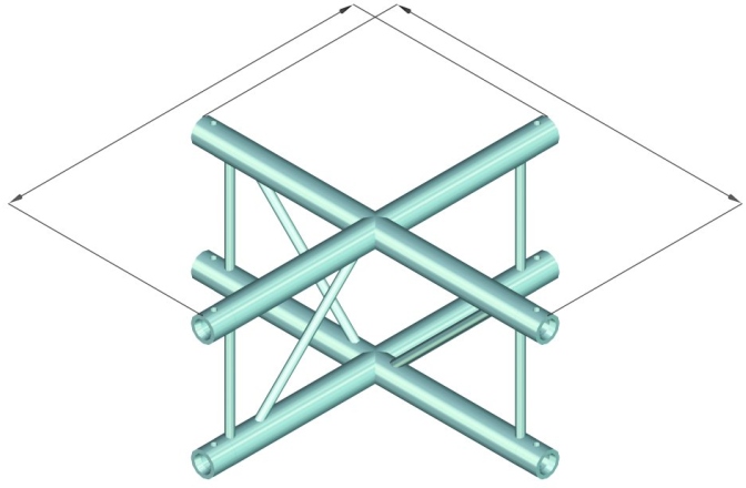 Truss în 2 puncte Alutruss DECOLOCK DQ2-SPAC41V 4-way Cross Piece bk