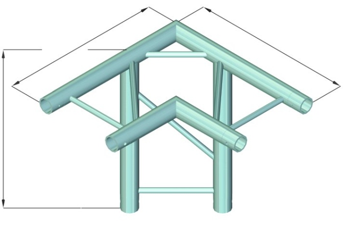truss în 2 puncte Alutruss DECOLOCK DQ2-SPAL31H 3-way Corner 90° bk
