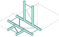 Truss în 2 puncte Alutruss DECOLOCK DQ2-SPAT42H 4-way crosspiece bk