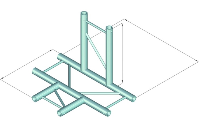 Truss în 2 puncte Alutruss DECOLOCK DQ2-SPAT42H 4-way crosspiece bk