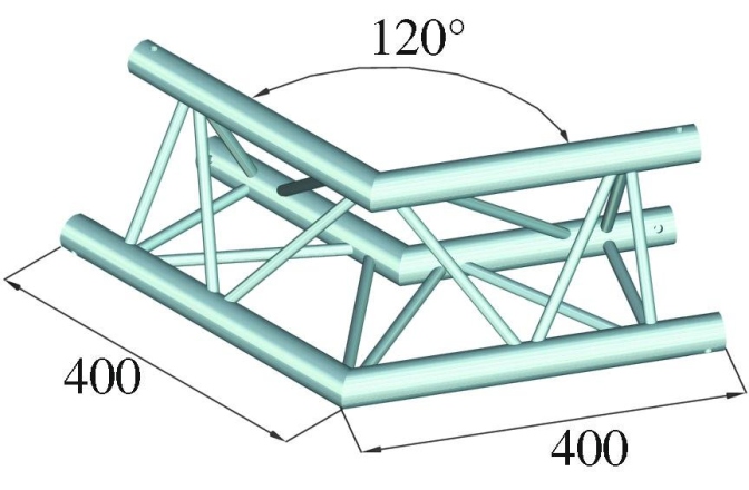 Truss în 3 puncte Alutruss DECOLOCK DQ3-PAC22 2-Way Corner 120°