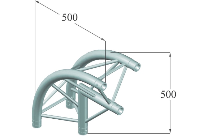 Truss în 3 puncte Alutruss DECOLOCK DQ3-PAC25R 2-Way Corner 90°