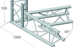 Truss în 3 puncte Alutruss TRILOCK 6082AC-20-3 3-Way Corner 60°