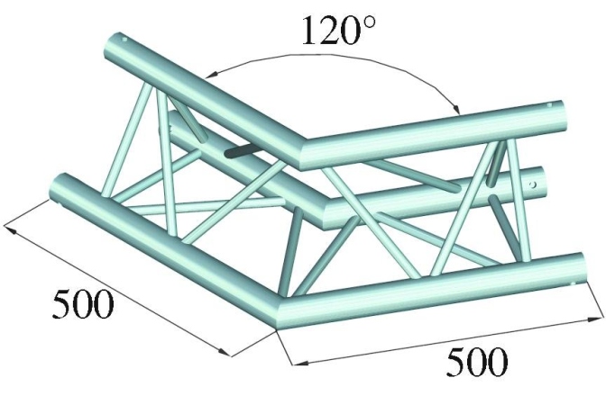 Truss în 3 puncte Alutruss TRILOCK 6082AC-22 2-Way Corner 120°
