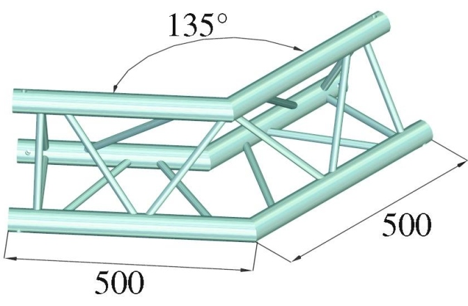 Truss în 3 puncte Alutruss TRILOCK 6082AC-23 2-Way Corner 135°
