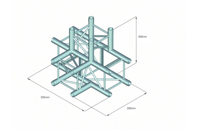 Truss în 4 puncte Alutruss QUADLOCK S6082T-42(50) 4-Way T-Piece