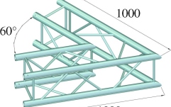 Truss quad tubular Alutruss QUADLOCK 6082C-20 2-Way Corner 60°