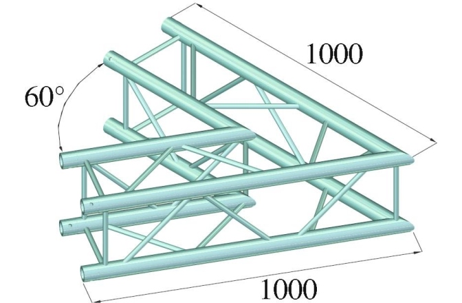 Truss quad tubular Alutruss QUADLOCK 6082C-20 2-Way Corner 60°