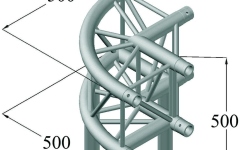 Truss quad tubular Alutruss QUADLOCK 6082C-30R 3-Way Corner 90°