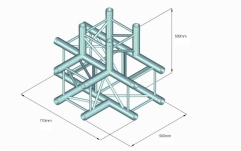 Truss quad tubular Alutruss QUADLOCK 6082T-42 4-Way T-Piece